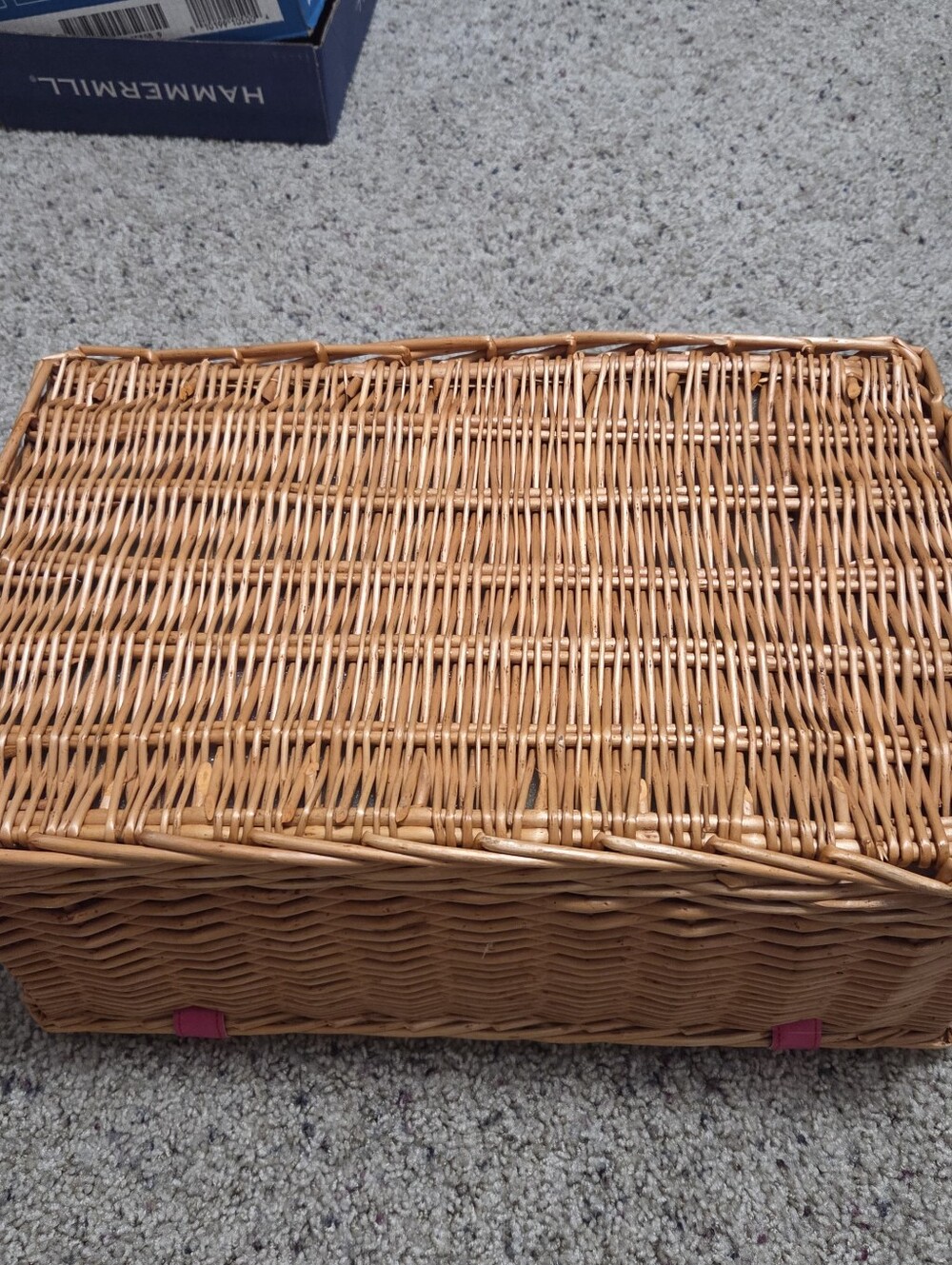 Lilly Pulitzer Bloomin Cacoonin Wicker Picnic Basket with Hot Pink Accents - Picture 3 of 3